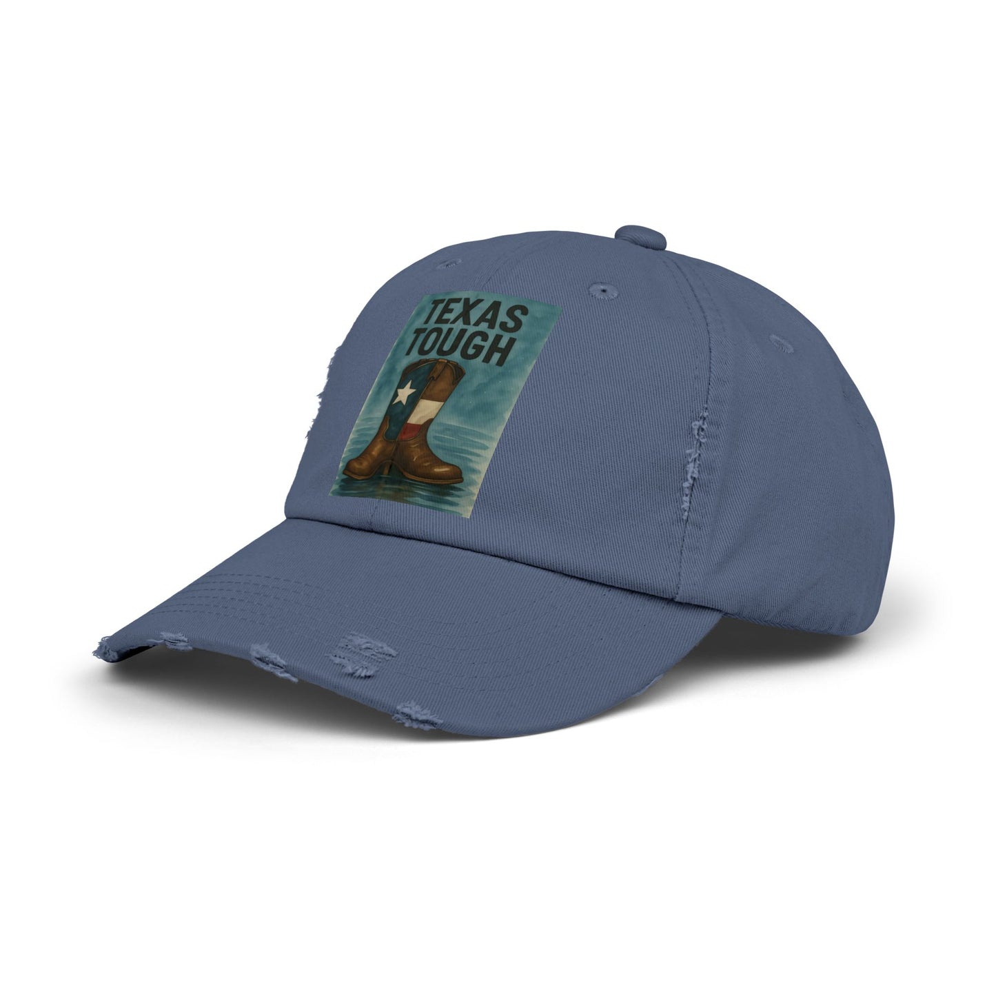 Cap Texas Tough Cowboy Boots, Unisex Baseball Hat, Distressed Cap, Texas Flood Support, Tragedy Relief Gift