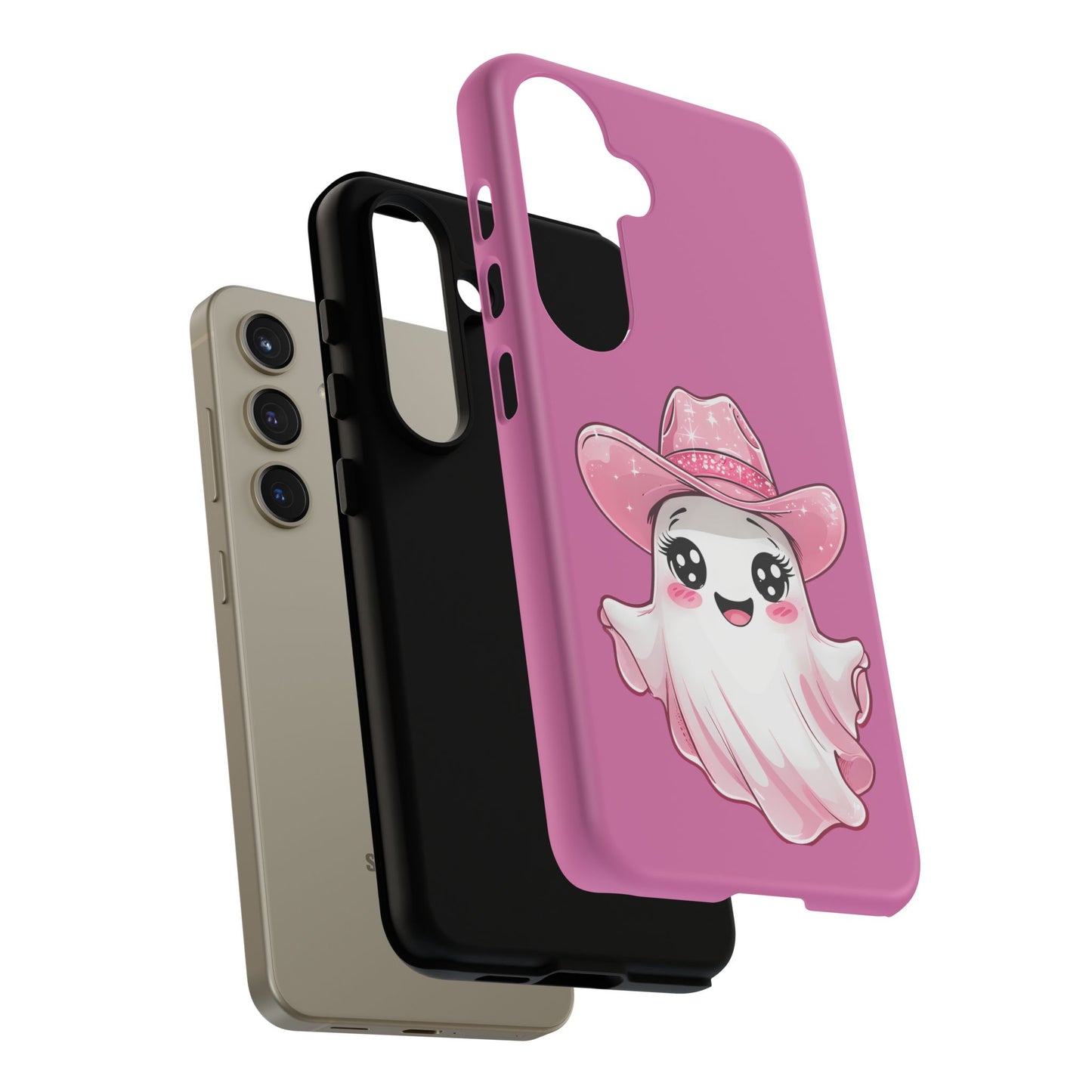 Cute Ghost Phone Case - Fun, Whimsical, Kawaii, Halloween, Gift Idea, Pink Ghost Design