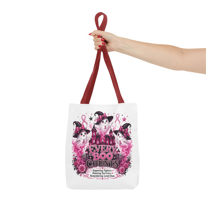 Every Boo Counts Tote Bag | Breast Cancer Awareness Ghosts