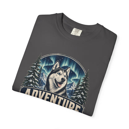 Adventure Has a Husky T-shirt | Husky Dog Graphic, Northern Lights, Outdoors