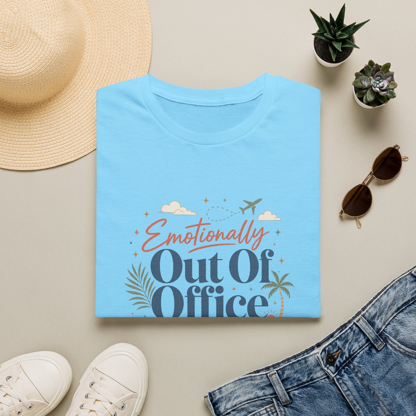 Emotionally Out Of Office T-Shirt | Vacation Palm Beach Design