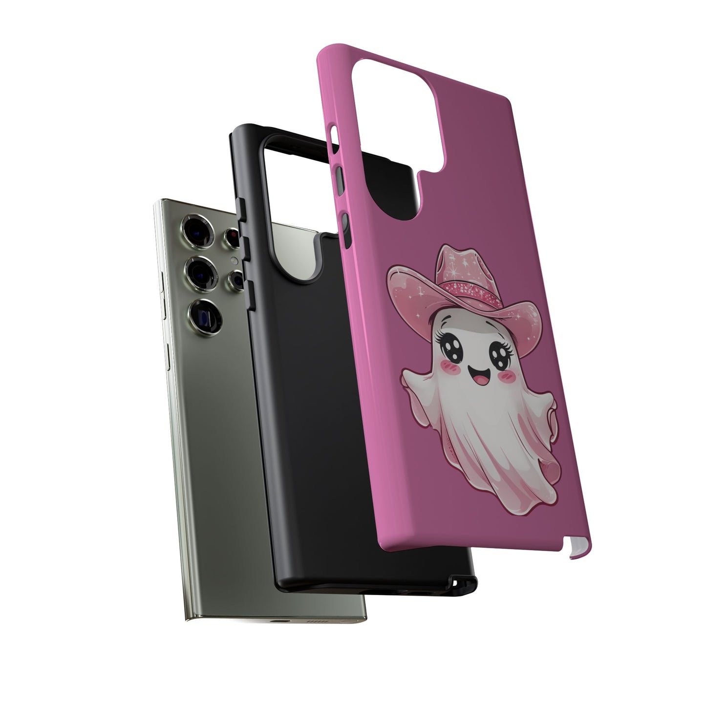 Cute Ghost Phone Case - Fun, Whimsical, Kawaii, Halloween, Gift Idea, Pink Ghost Design