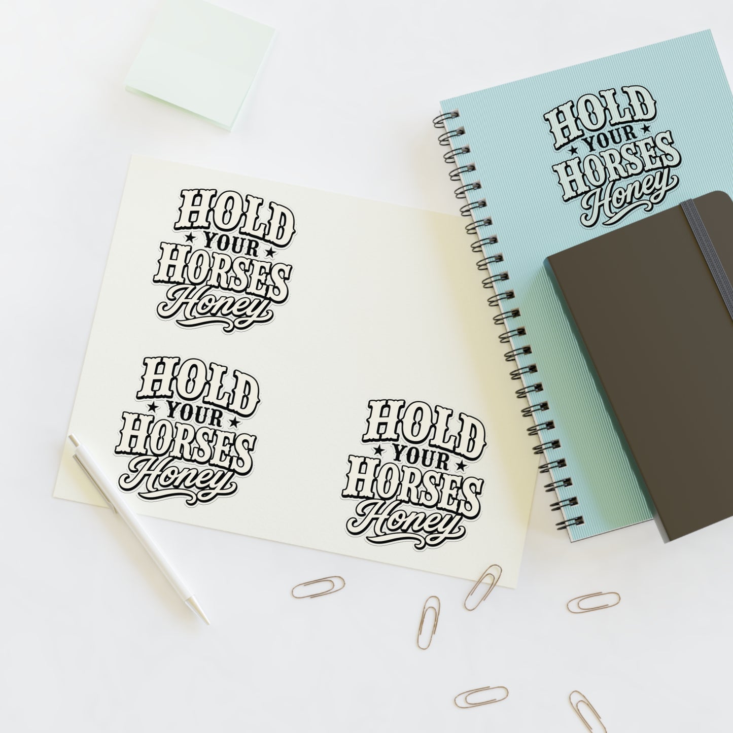 Hold Your Horses Honey Sticker Sheet | Western Retro Phrase Stickers