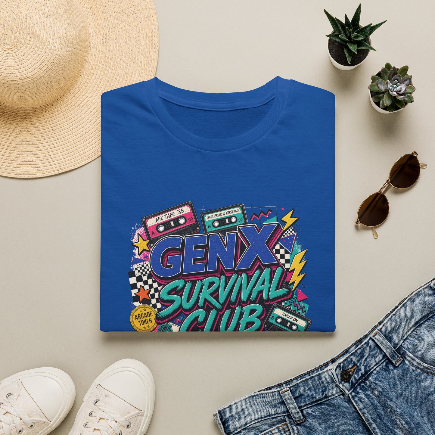 Gen X Survival Club T-Shirt | 80s Retro Cassette Graphic