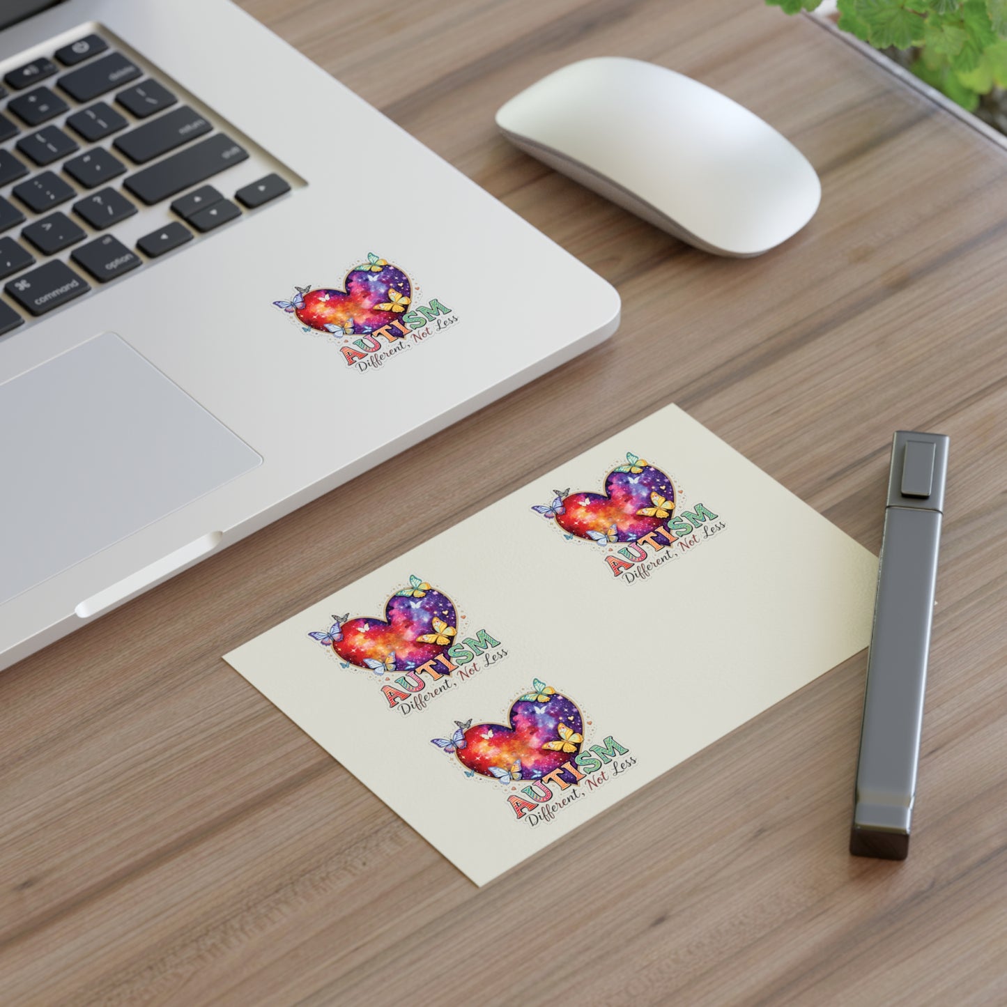 Autism Different Not Less sticker sheets | Heart puzzle butterfly design