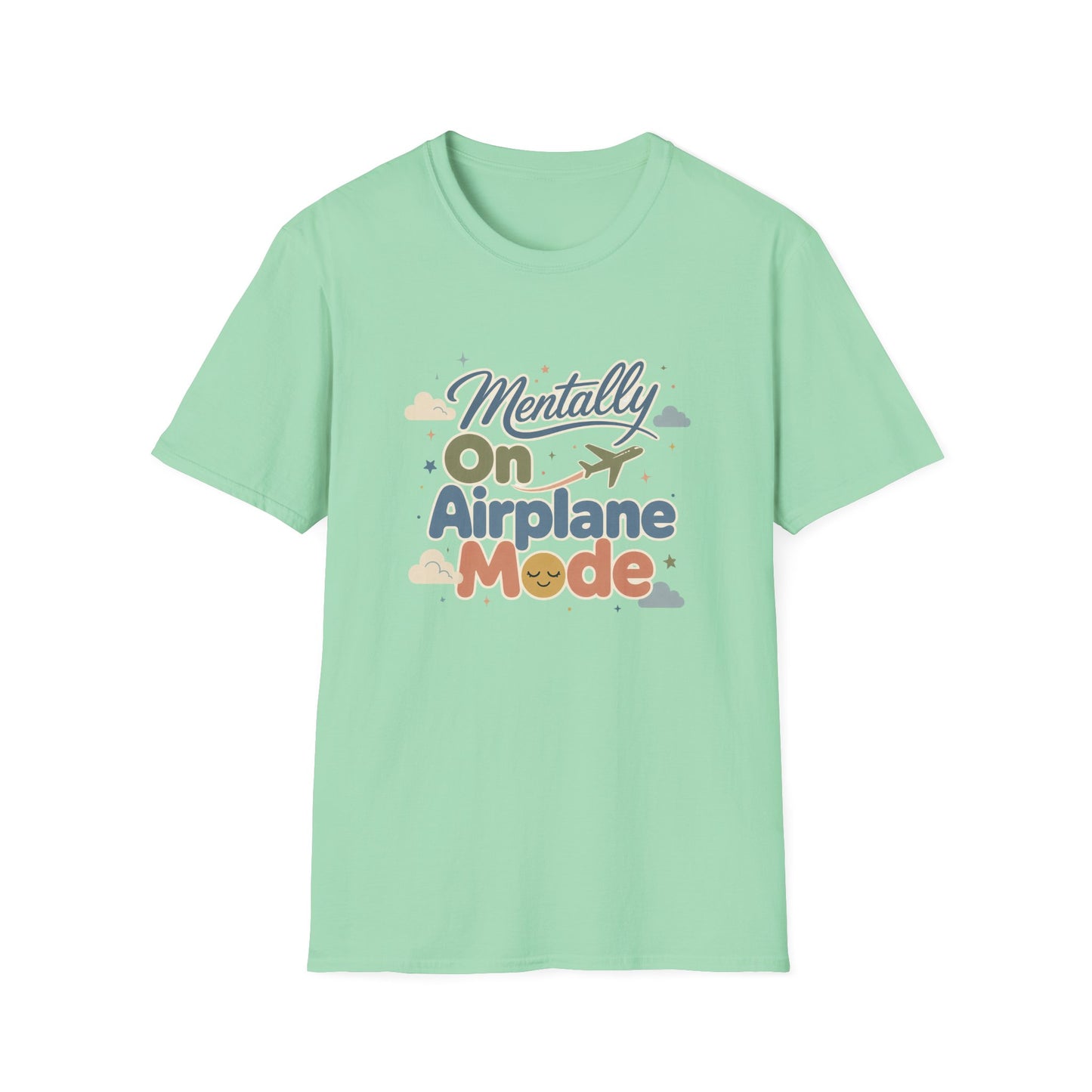 Mentally On Airplane Mode T-Shirt | Travel Plane Graphic