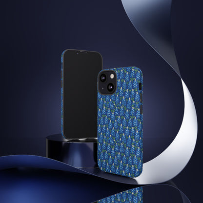 Phone Case, Texas Bluebonnet Tough Case, Navy Floral Phone Cover, Protective iPhone Case, Samsung Galaxy Case, Texas Wildflower Gift