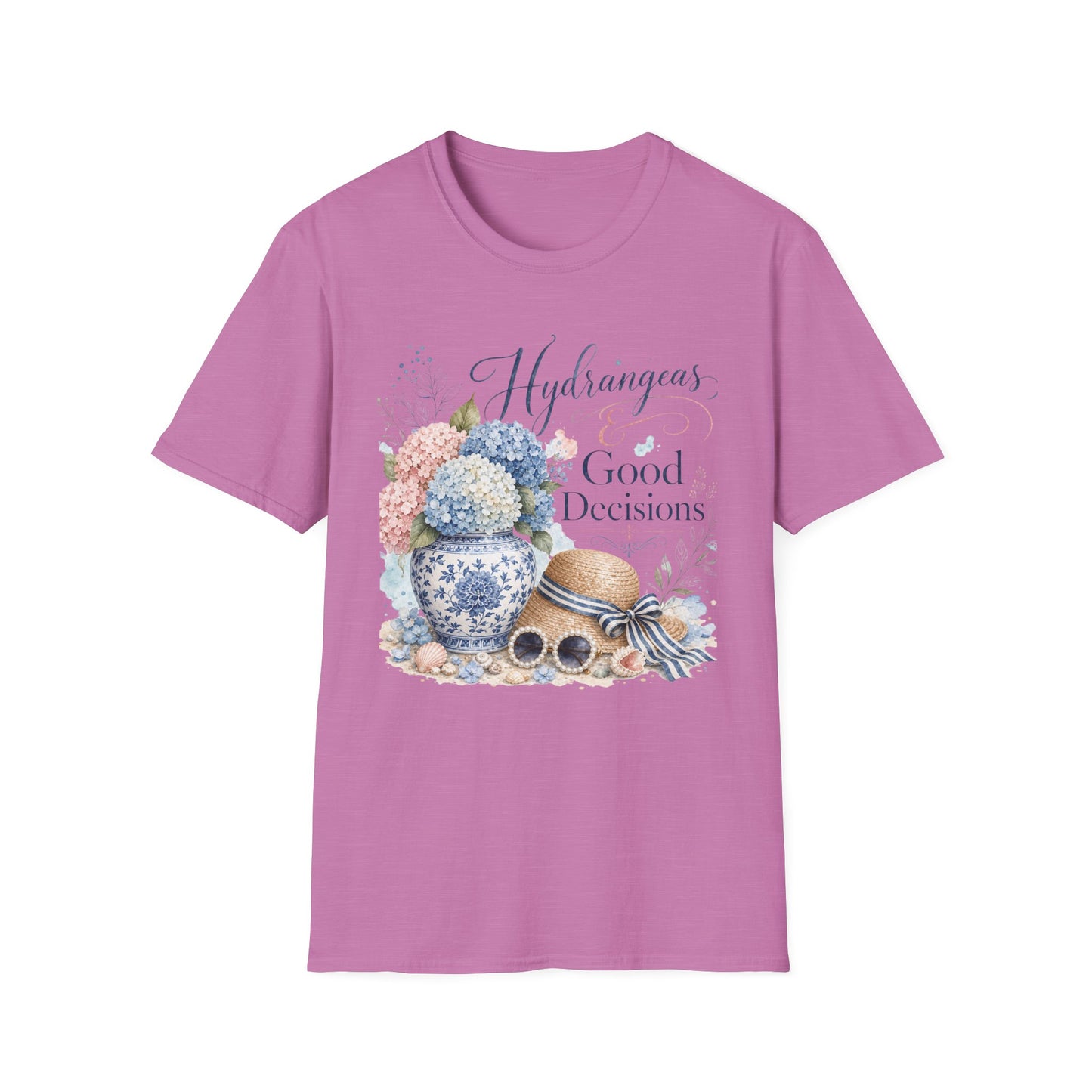 Hydrangeas & Good Decisions T-Shirt | Floral Hydrangea Design