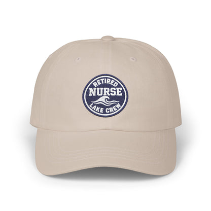 Retired Nurse Lake Crew Dad Cap | Embroidered Patch Adjustable Hat