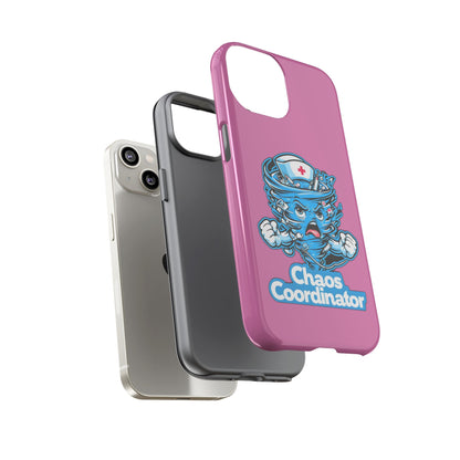 Chaos Coordinator Phone Case, Fun Nurse Gift, Tough Cases for Healthcare Heroes, Unique Cell Phone Cover, Funny Medical Humor/ Pink