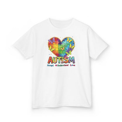 Autism Puzzle Heart Kids Tee | Accept Understand Love