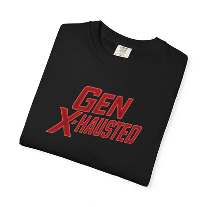 Gen X-Hausted Unisex T-Shirt, Vintage Style Tee, Funny Gift for Gen X, Casual Wear, Humor Shirt