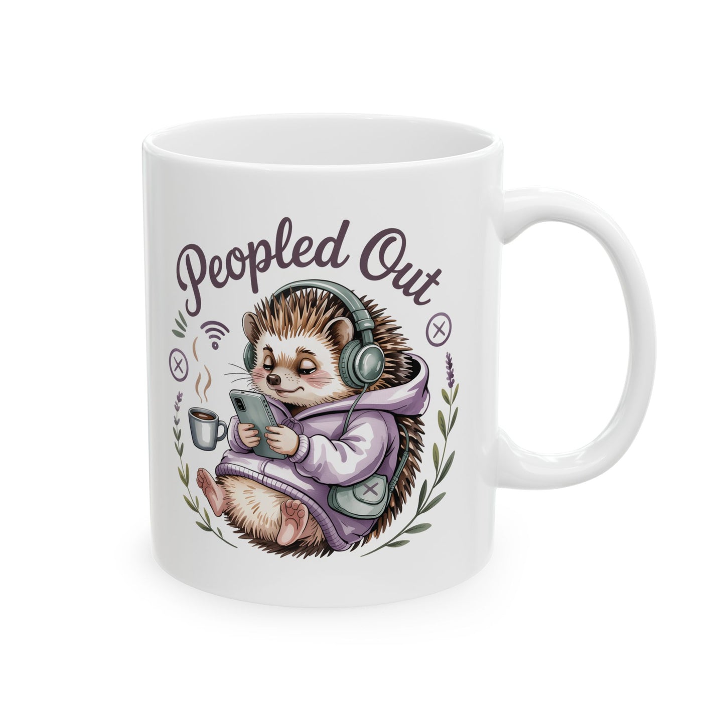 Tea Drinking Hedgehog Mug | Ceramic Coffee Cup 11oz 15oz