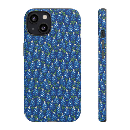 Phone Case, Texas Bluebonnet Tough Case, Navy Floral Phone Cover, Protective iPhone Case, Samsung Galaxy Case, Texas Wildflower Gift
