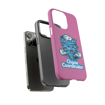 Chaos Coordinator Phone Case, Fun Nurse Gift, Tough Cases for Healthcare Heroes, Unique Cell Phone Cover, Funny Medical Humor/ Pink