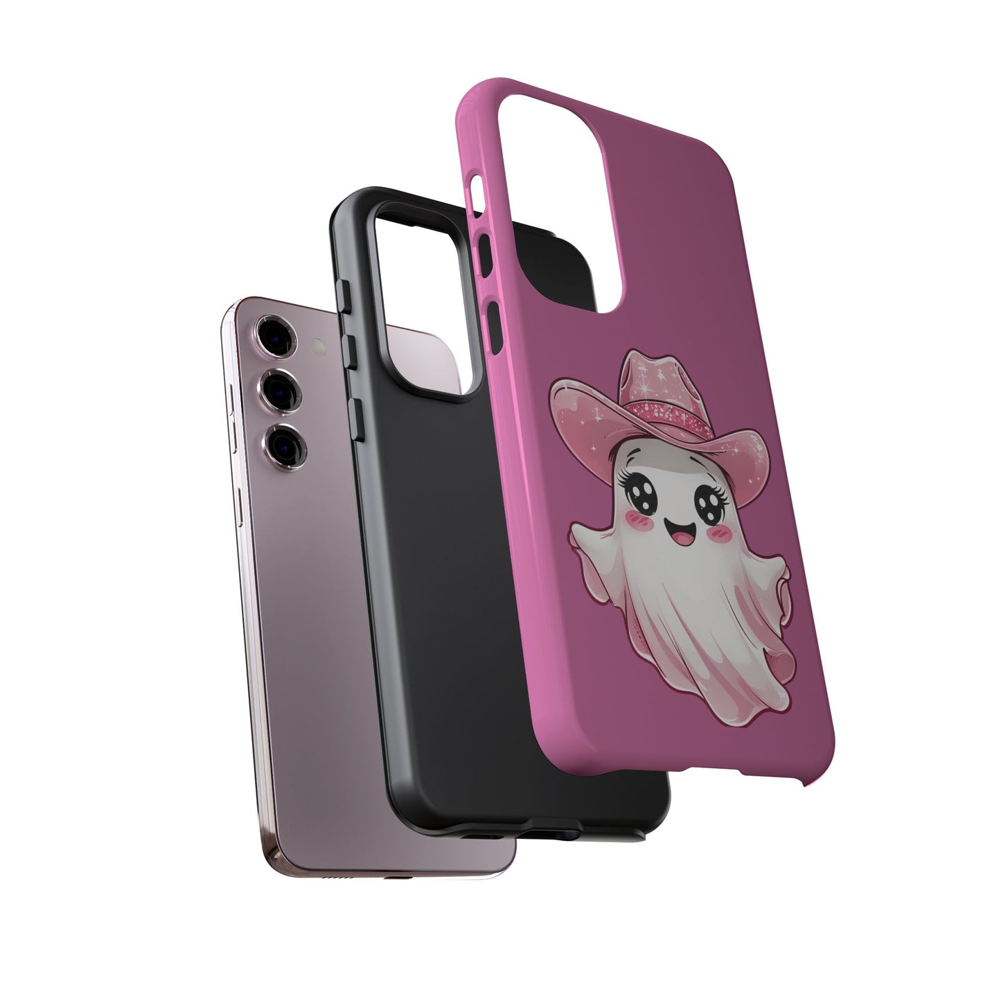 Cute Ghost Phone Case - Fun, Whimsical, Kawaii, Halloween, Gift Idea, Pink Ghost Design
