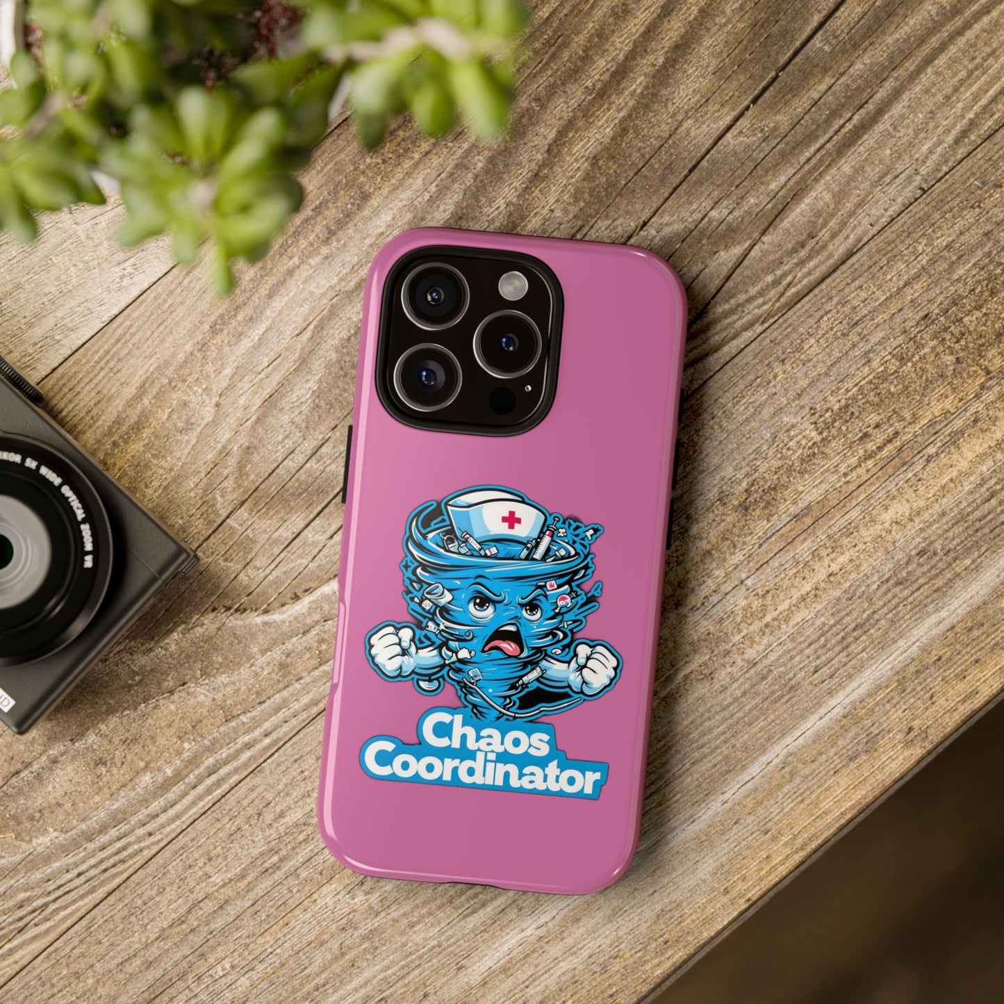 Chaos Coordinator Phone Case, Fun Nurse Gift, Tough Cases for Healthcare Heroes, Unique Cell Phone Cover, Funny Medical Humor/ Pink