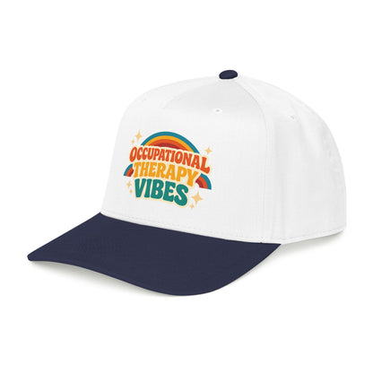 Occupational Therapy Vibes Cap | Retro Rainbow Mid Profile Baseball Cap
