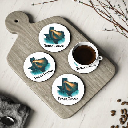 Coasters, Texas Tough Lighthouse Design, Disaster Relief Coaster Set, Lone Star State Decor, Resilient Texas Drink Coasters, Coastal Home