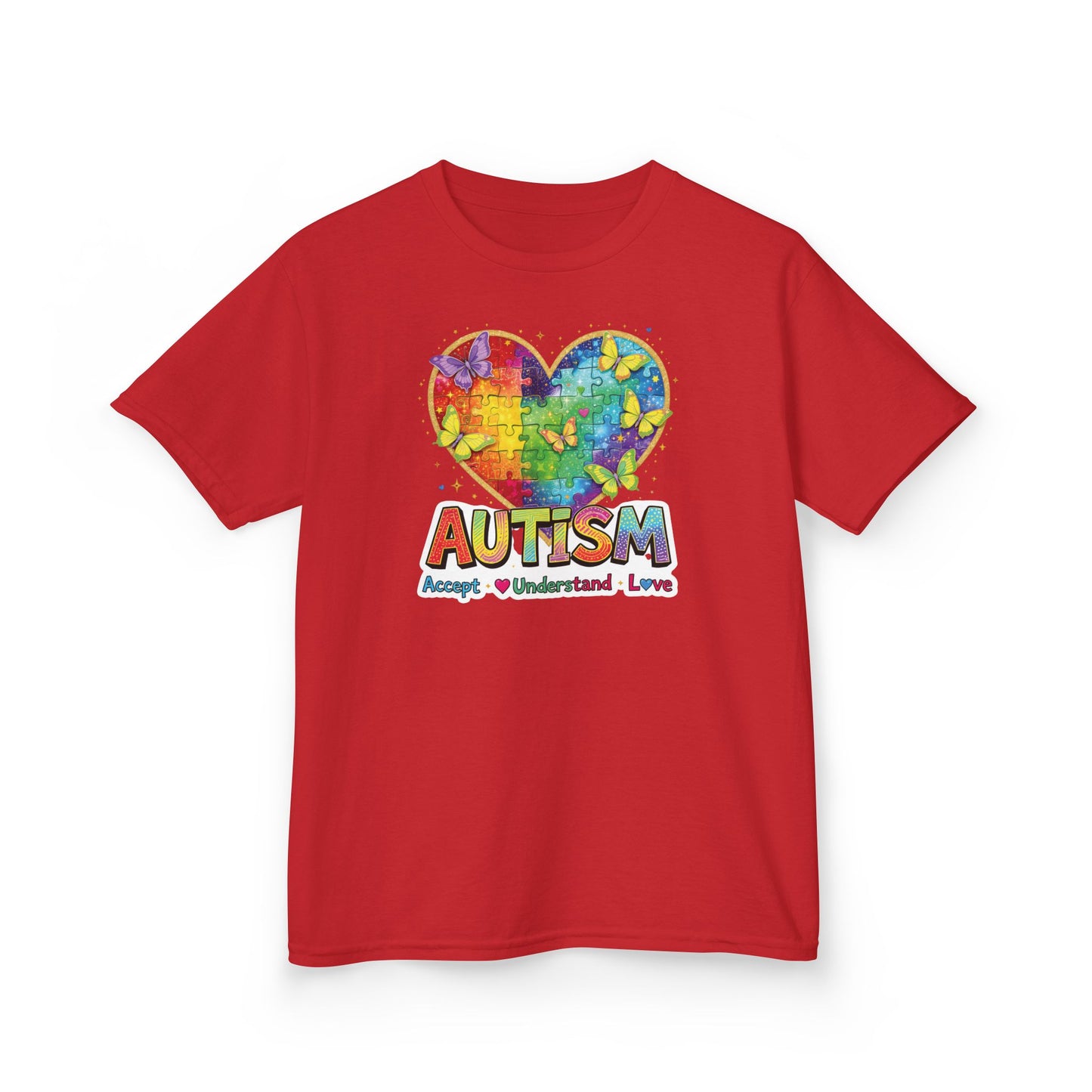Autism Puzzle Heart Kids Tee | Accept Understand Love
