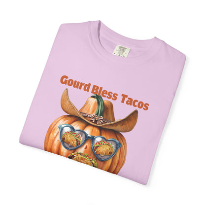 Funny Halloween T-Shirt, Gourd Bless Tacos Tee, Unisex Graphic Tee, Taco Lover Shirt, Fall Festival Apparel, Cute Pumpkin Shirt