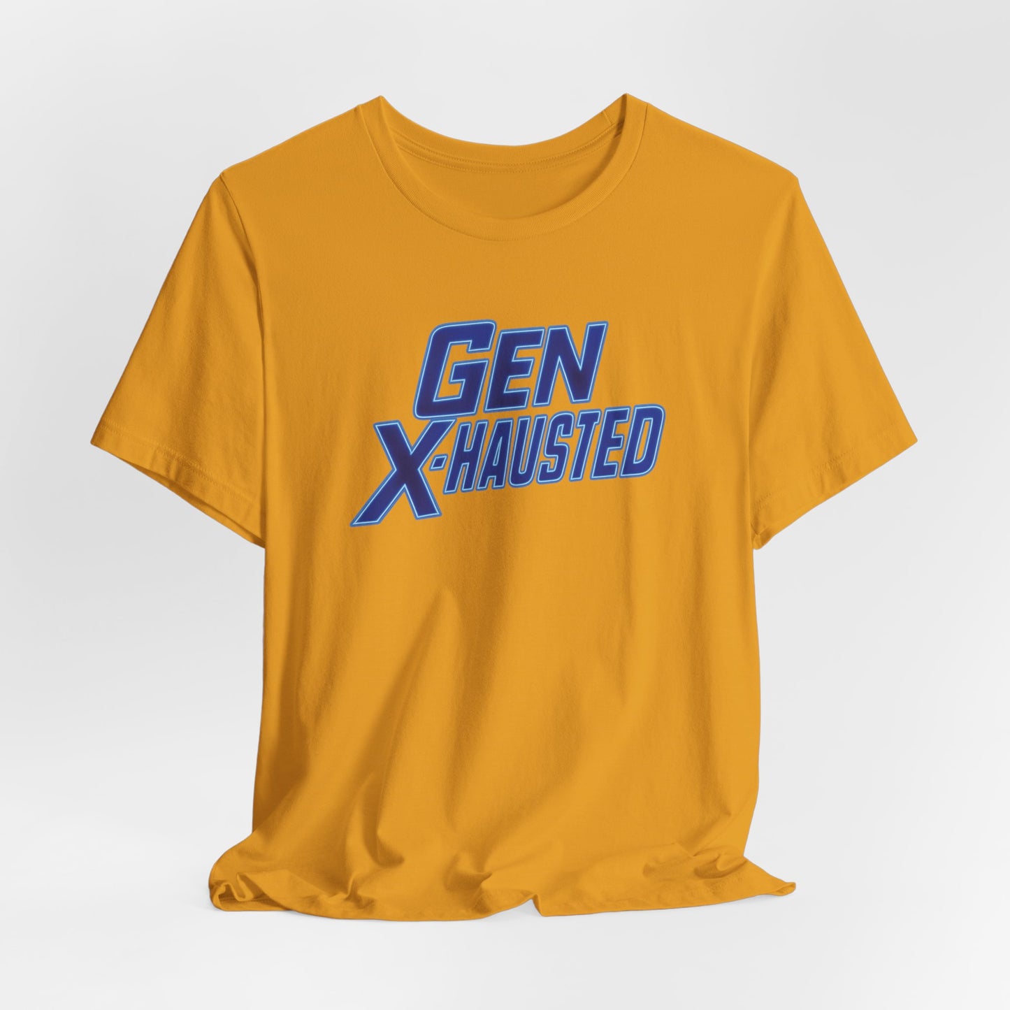 Gen X-Hausted Unisex Tee - Retro Humor Tee, Gift for Gen X, Casual Wear, Trendy Graphic Shirt, Unique Meme Apparel