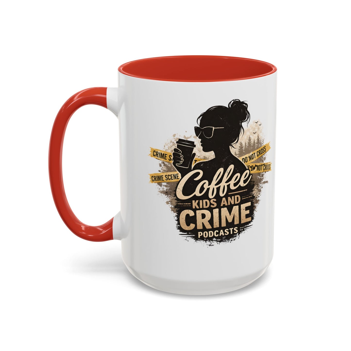 Coffee Kids and Crime Mom Podcast Mug | Accent Coffee Mug
