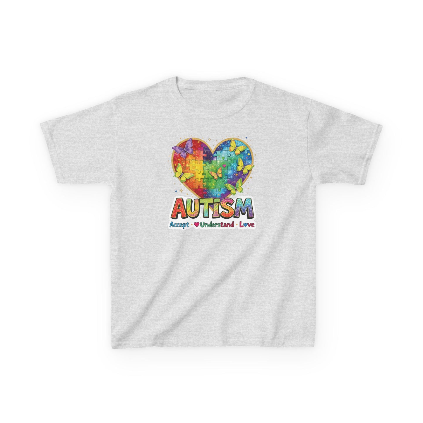 Autism Puzzle Heart Kids Tee | Accept Understand Love