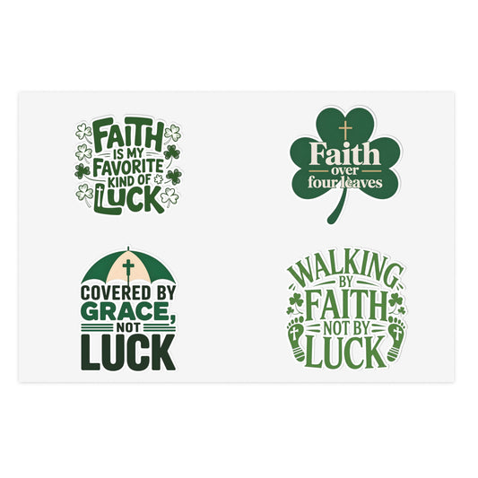 Faith Over Luck Sticker Sheet | Christian Inspirational Stickers
