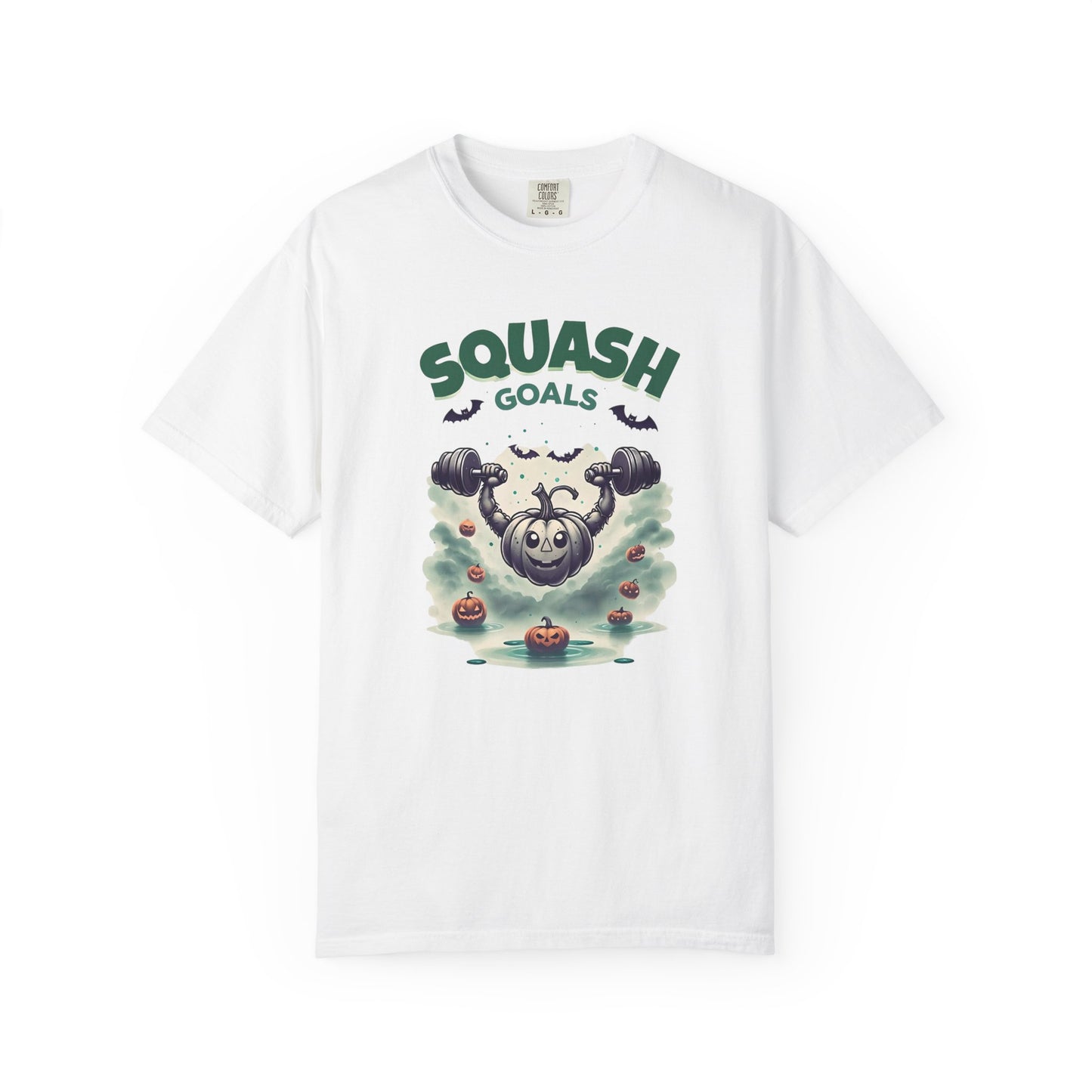 Halloween Fitness T-Shirt, Squash Goals Tee, Pumpkin Workout Shirt, Spooky Gym Wear, Fall Exercise Top, Unisex Apparel