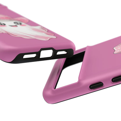 Cute Ghost Phone Case - Fun, Whimsical, Kawaii, Halloween, Gift Idea, Pink Ghost Design