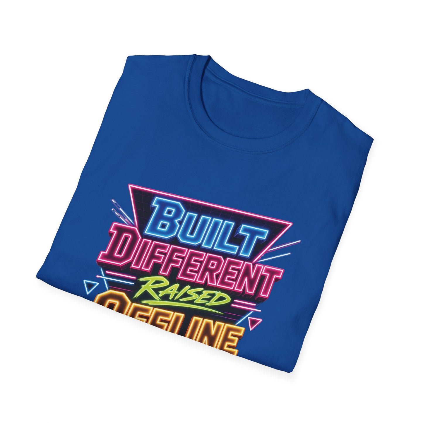Built Different Raised Offline T-Shirt | Retro 80s Neon Graphic Tee