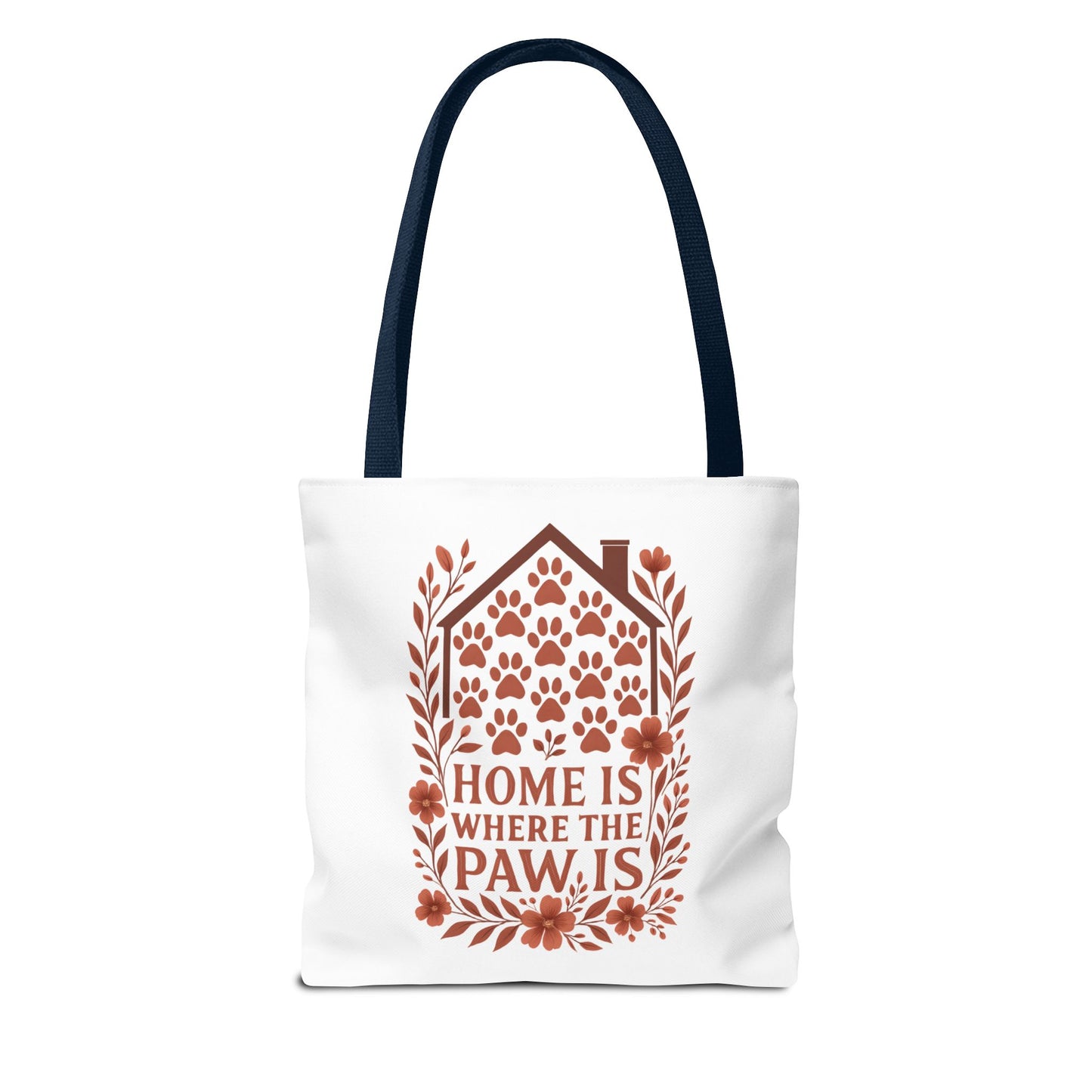 Home is Where the Paw Is Tote Bag | Pet Lover Gift, Floral Design, Animal Lover Accessory, Eco-Friendly Shopping Bag, Dog Mom Tote