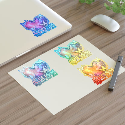 Autism Different Not Less sticker sheets | Heart puzzle butterfly design
