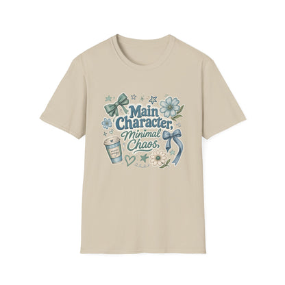 Main Character Minimal Chaos T-Shirt | Floral Bows Stars Design