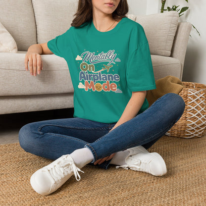 Mentally On Airplane Mode T-Shirt | Travel Plane Graphic