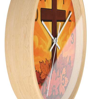 Faith-Inspired Autumn Wall Clock | Rustic Home Decor, Inspirational Gift, Christian Decor, Fall Decor, Cross Design