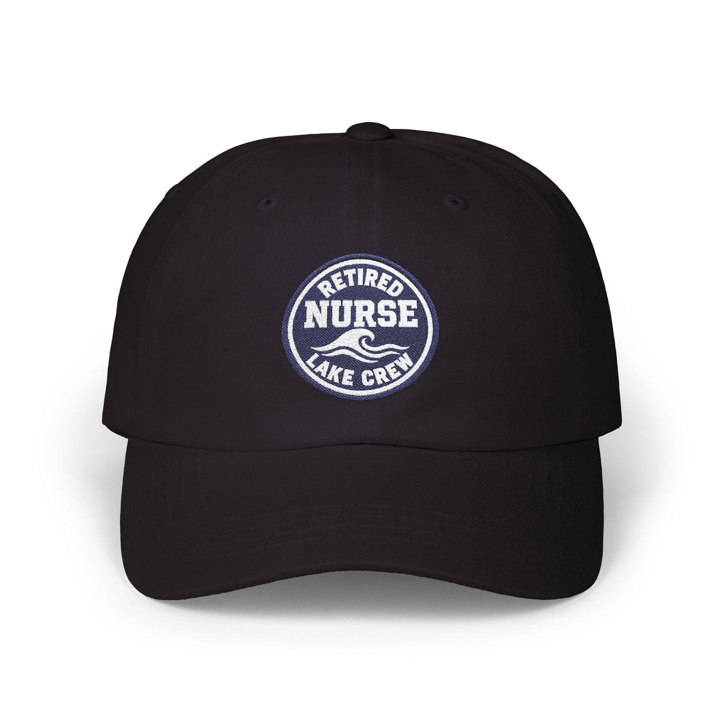 Retired Nurse Lake Crew Dad Cap | Embroidered Patch Adjustable Hat