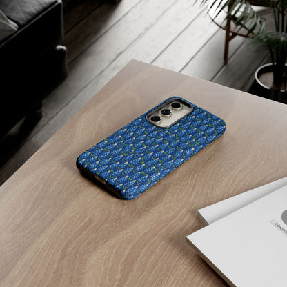 Phone Case, Texas Bluebonnet Tough Case, Navy Floral Phone Cover, Protective iPhone Case, Samsung Galaxy Case, Texas Wildflower Gift