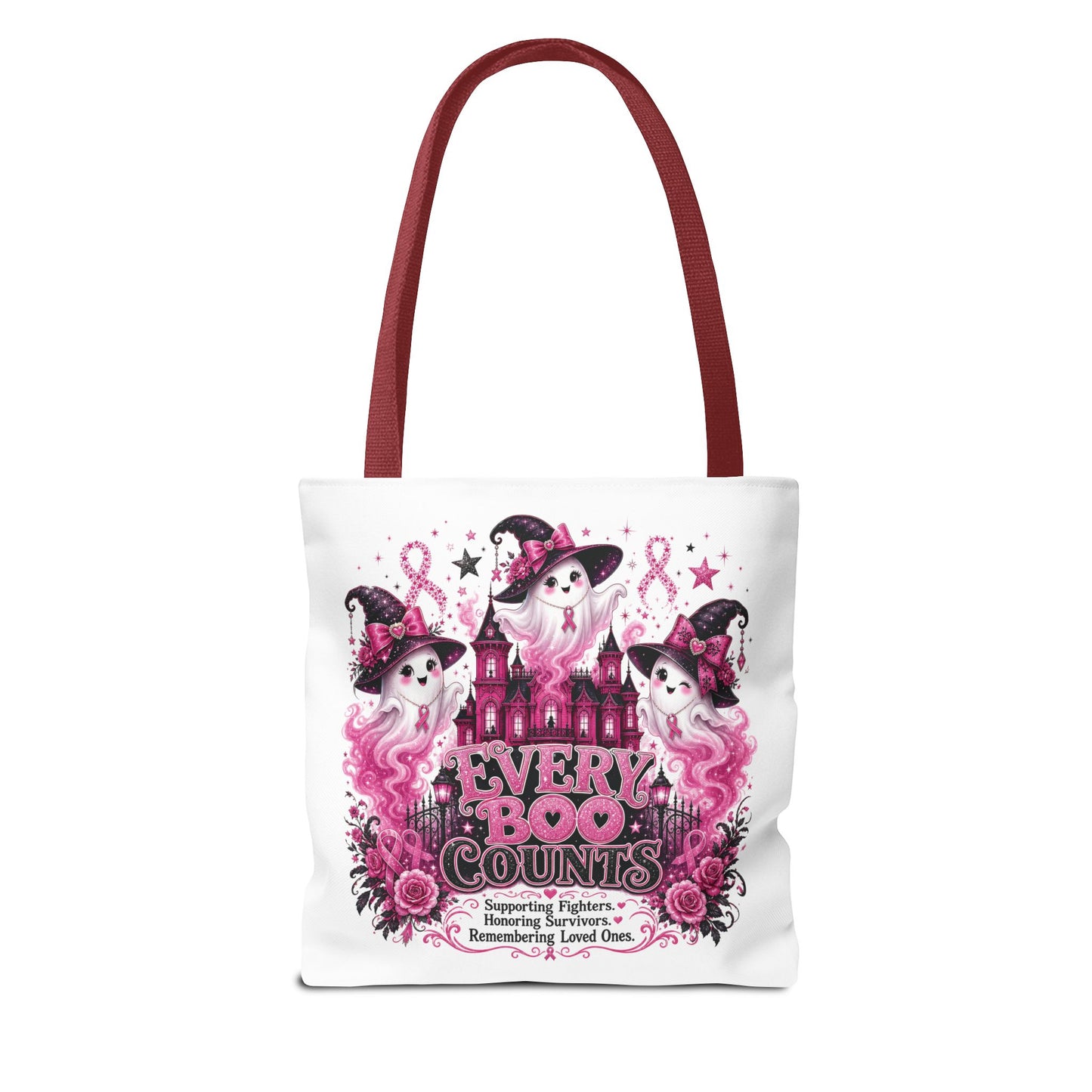 Every Boo Counts Tote Bag | Breast Cancer Awareness Ghosts