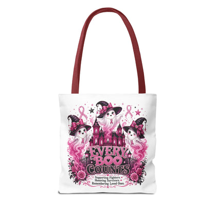 Every Boo Counts Tote Bag | Breast Cancer Awareness Ghosts