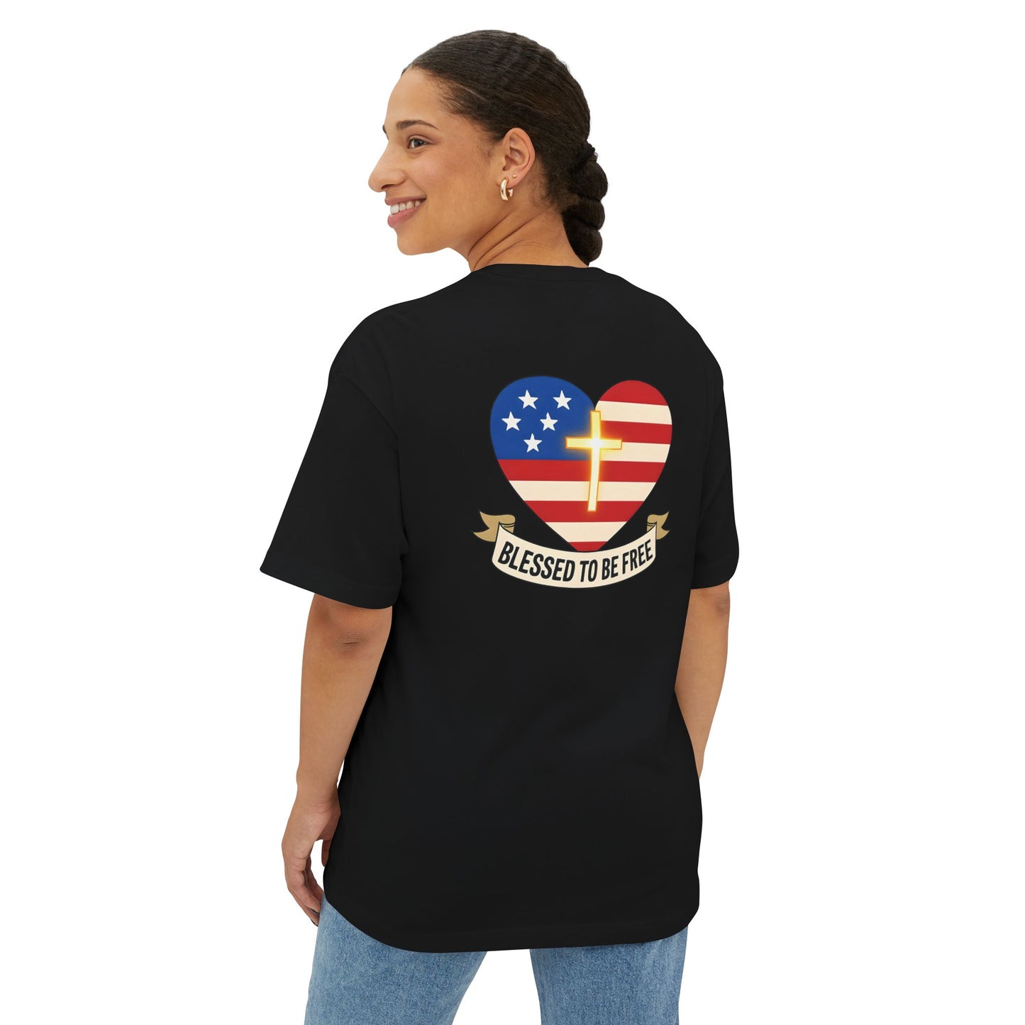 Freedom & Faith Unisex Oversized Tee, Summer Vibes Tee, Casual Gift, Patriotic Apparel, Faith-Based Outfit
