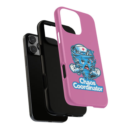 Chaos Coordinator Phone Case, Fun Nurse Gift, Tough Cases for Healthcare Heroes, Unique Cell Phone Cover, Funny Medical Humor/ Pink