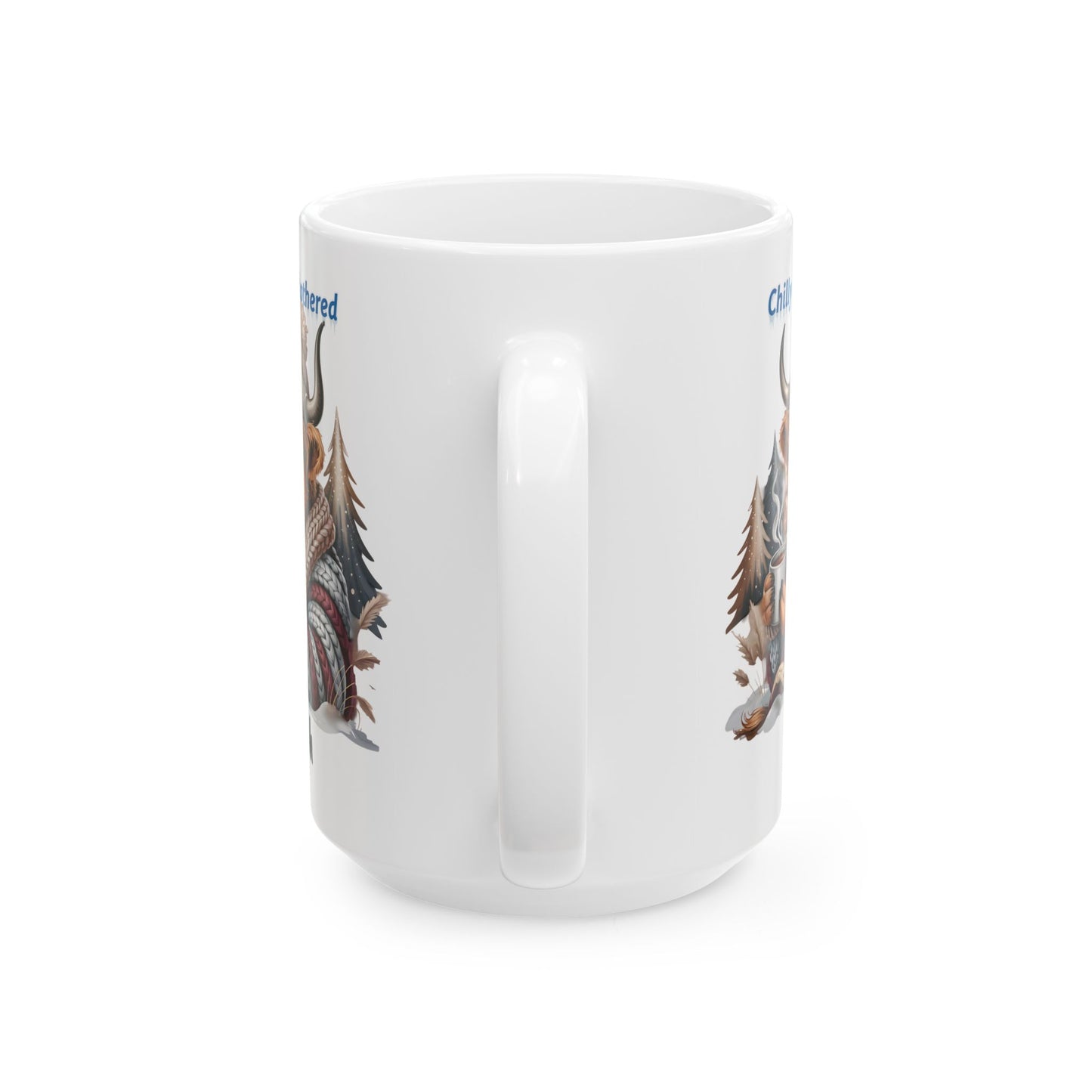 Chilly & Unbothered Highland Cow Mug | Ceramic Coffee Tea Cup