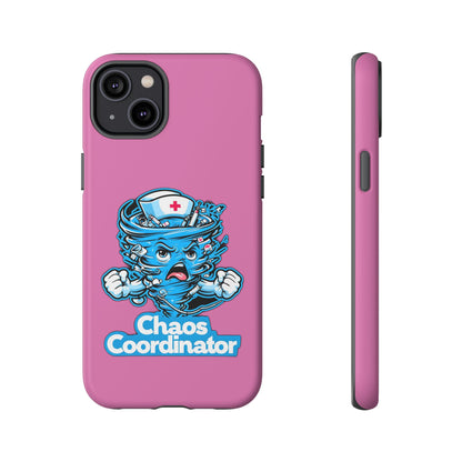 Chaos Coordinator Phone Case, Fun Nurse Gift, Tough Cases for Healthcare Heroes, Unique Cell Phone Cover, Funny Medical Humor/ Pink