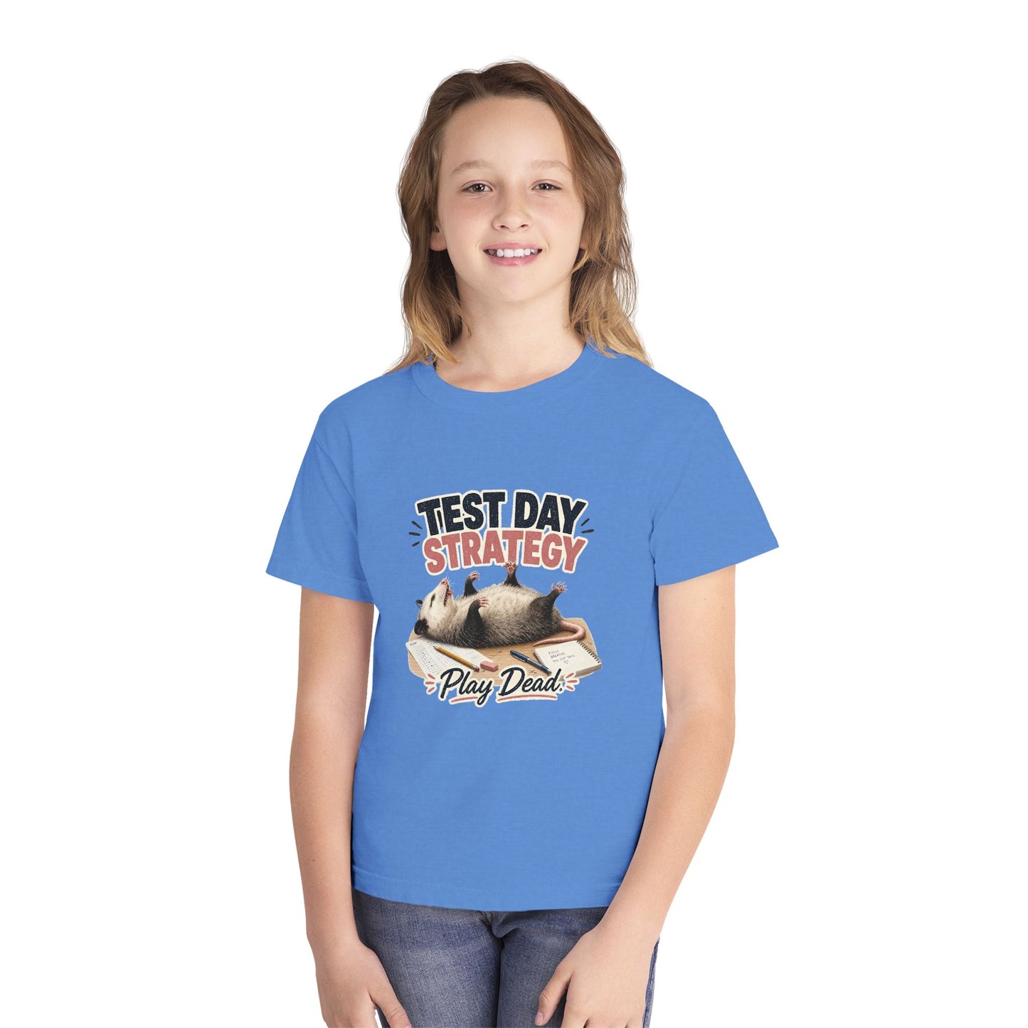 Test Day Strategy Play Dead Youth Tee | Possum Illustration, Back-to-School