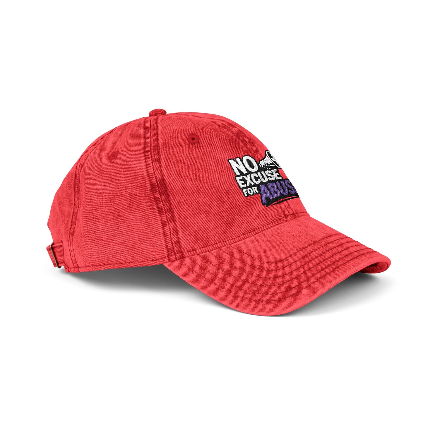 Vintage Embroidered Cap with Anti-Abuse Message - Casual Hat for Awareness, Support Events, Fundraisers, Gifts, Summer Days