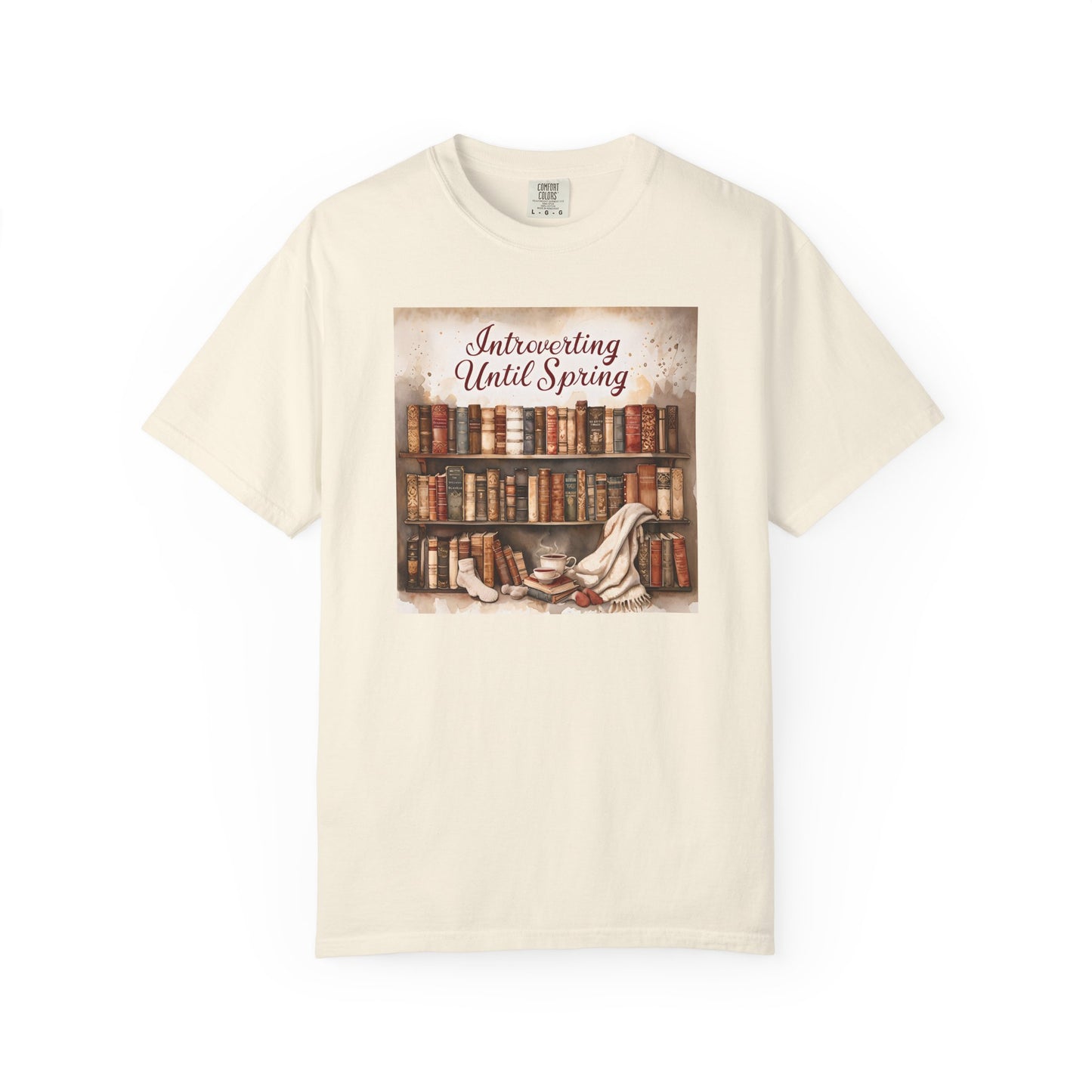 Introverting Until Spring T-Shirt, Cozy Literary Tee, Perfect Gift for Book Lovers, Spring Vibes Shirt, Relaxed Fit Fashion