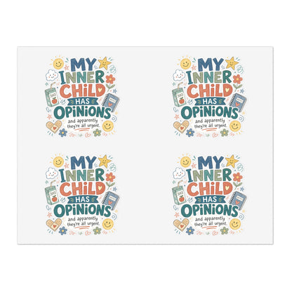 "My Inner Child Has Opinions" Capybara Sticker Sheet – Emotional Support Cute Animal Stickers