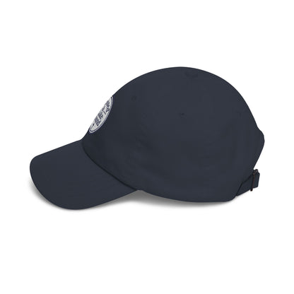 Blessed & Lake Bound Dad Cap | Embroidered Circle Logo, White Baseball Hat